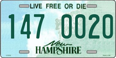 NH license plate 1470020