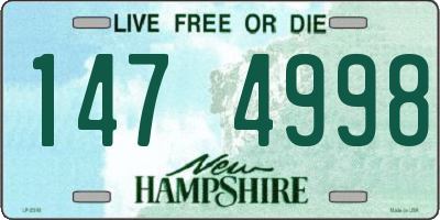 NH license plate 1474998