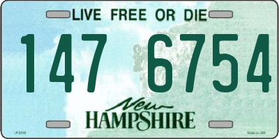 NH license plate 1476754