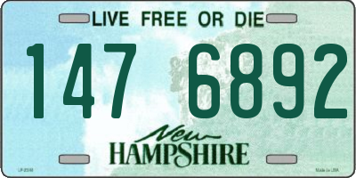 NH license plate 1476892