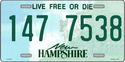 NH license plate 1477538