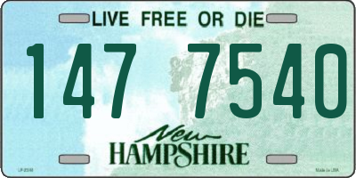 NH license plate 1477540