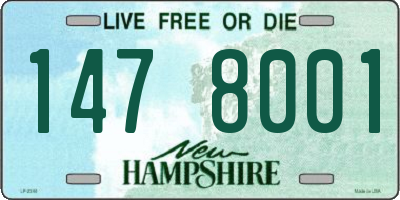 NH license plate 1478001