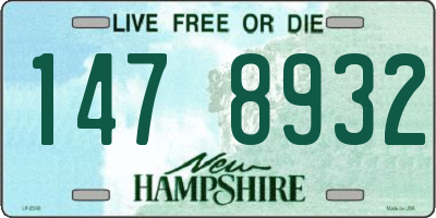 NH license plate 1478932
