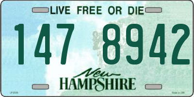 NH license plate 1478942