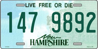 NH license plate 1479892