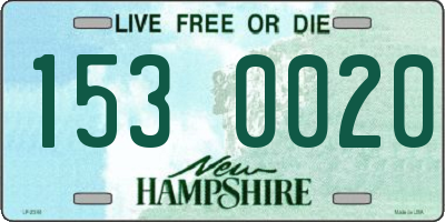 NH license plate 1530020