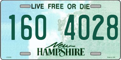 NH license plate 1604028