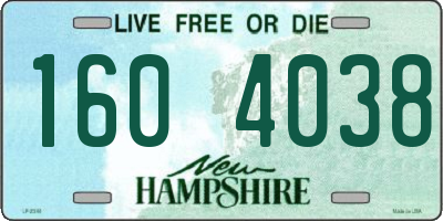NH license plate 1604038