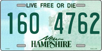 NH license plate 1604762