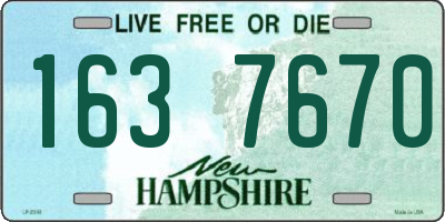 NH license plate 1637670