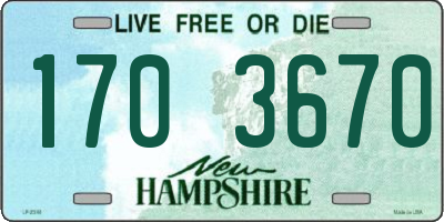 NH license plate 1703670