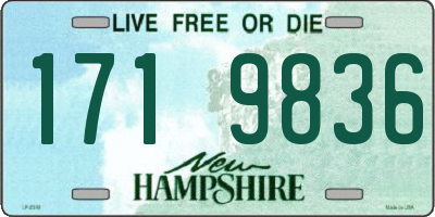 NH license plate 1719836
