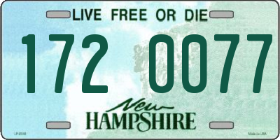 NH license plate 1720077