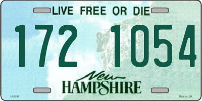 NH license plate 1721054