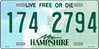 NH license plate 1742794