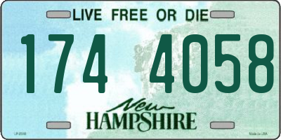NH license plate 1744058