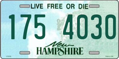NH license plate 1754030