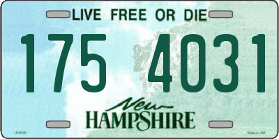 NH license plate 1754031