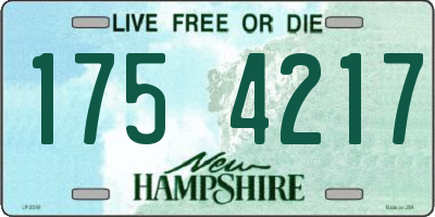 NH license plate 1754217