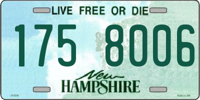 NH license plate 1758006
