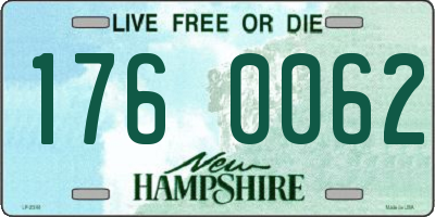 NH license plate 1760062