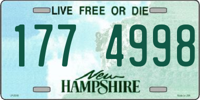 NH license plate 1774998