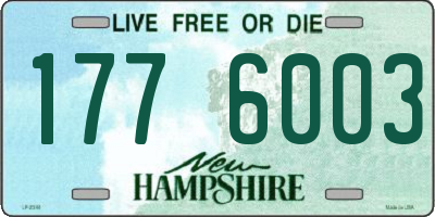 NH license plate 1776003
