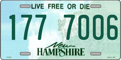 NH license plate 1777006