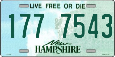 NH license plate 1777543