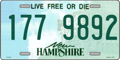 NH license plate 1779892