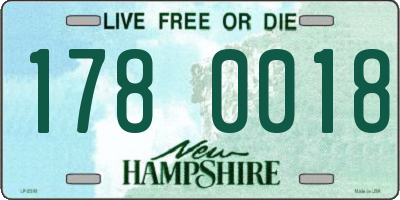 NH license plate 1780018