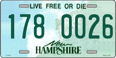 NH license plate 1780026