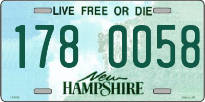 NH license plate 1780058