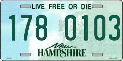 NH license plate 1780103