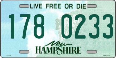NH license plate 1780233