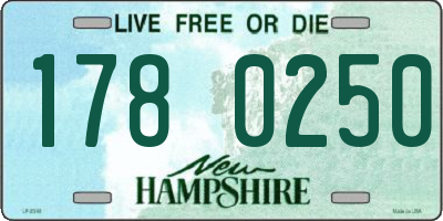 NH license plate 1780250