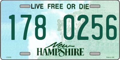 NH license plate 1780256