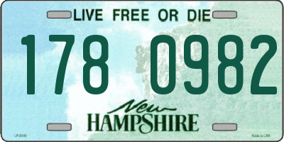 NH license plate 1780982