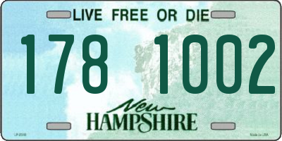 NH license plate 1781002