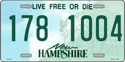 NH license plate 1781004
