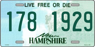 NH license plate 1781929