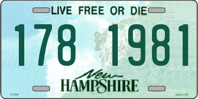 NH license plate 1781981