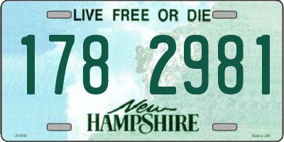 NH license plate 1782981