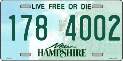 NH license plate 1784002