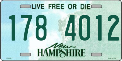 NH license plate 1784012