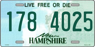 NH license plate 1784025