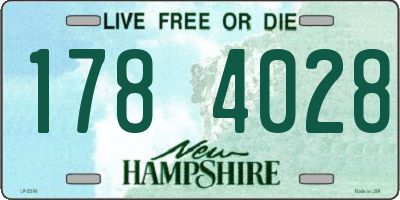 NH license plate 1784028