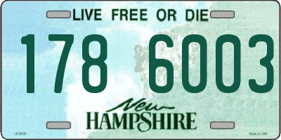 NH license plate 1786003