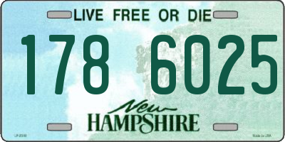 NH license plate 1786025